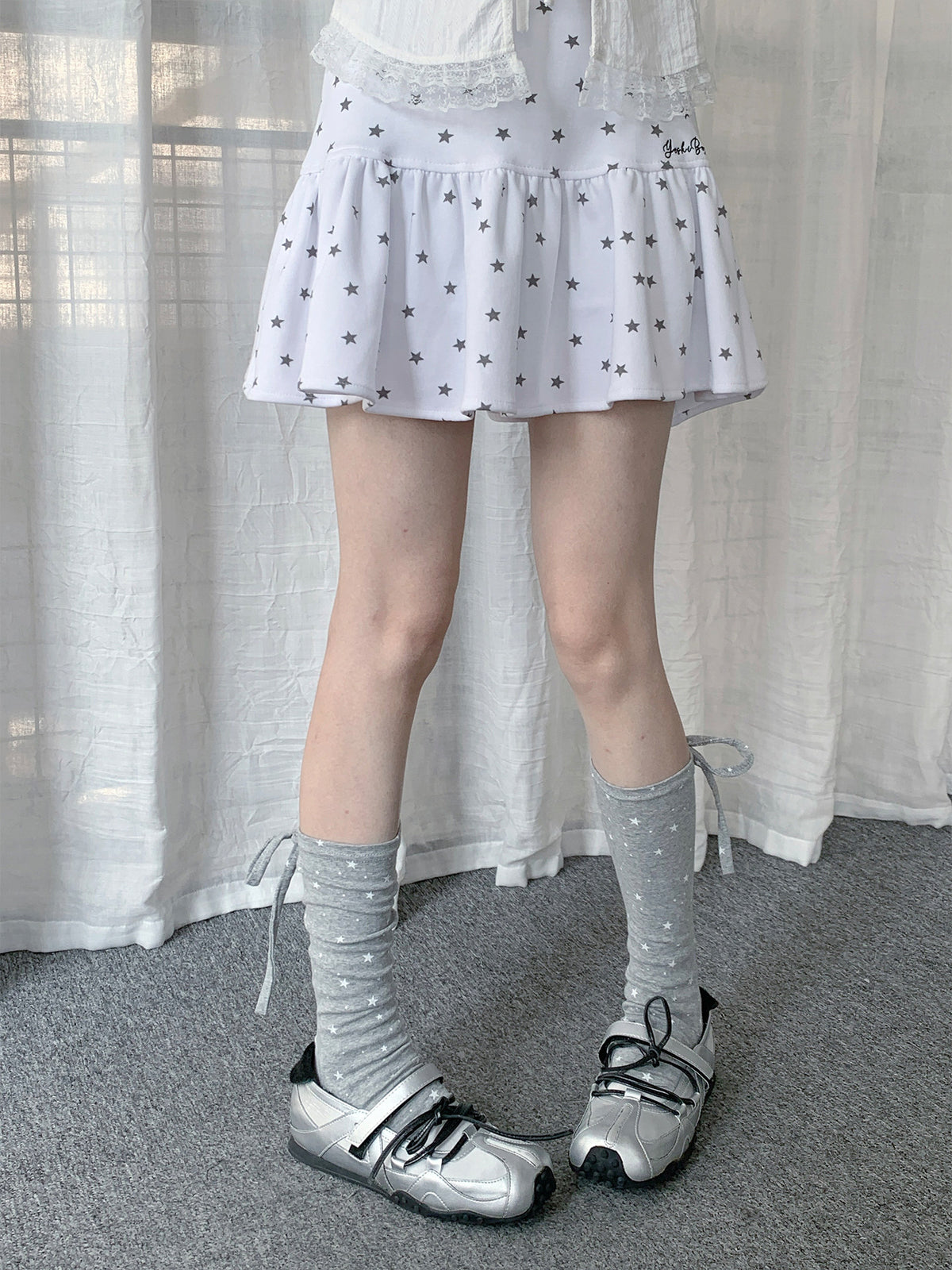 Polka Dot Star Tie Leg Warmers