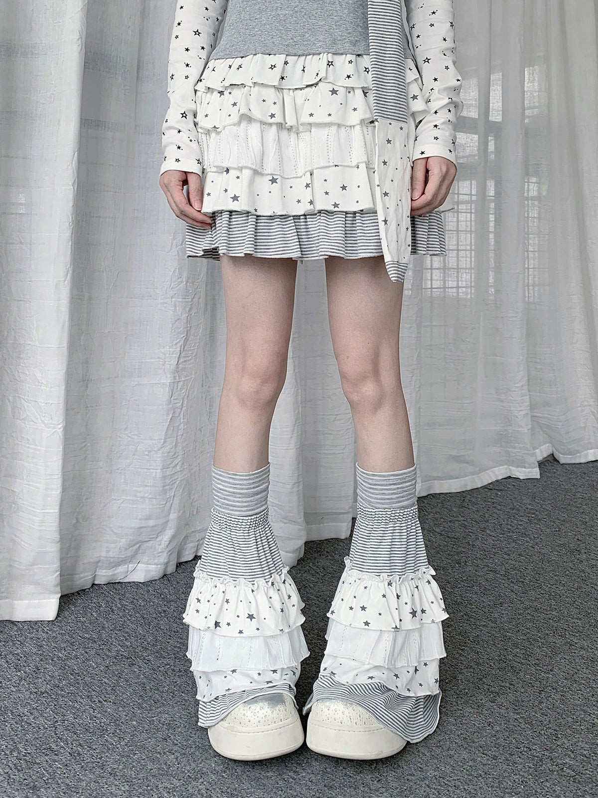 Star Stripe Patchwork Leg Warmers