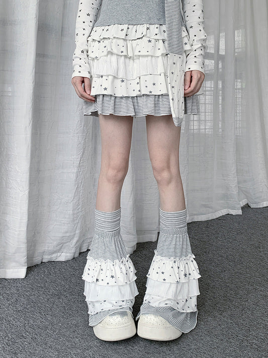 Star Stripe Patchwork Leg Warmers