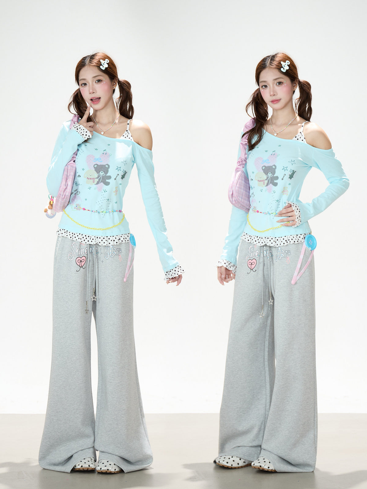 Shine Like a Star Graphic Wide-Leg Sweatpants