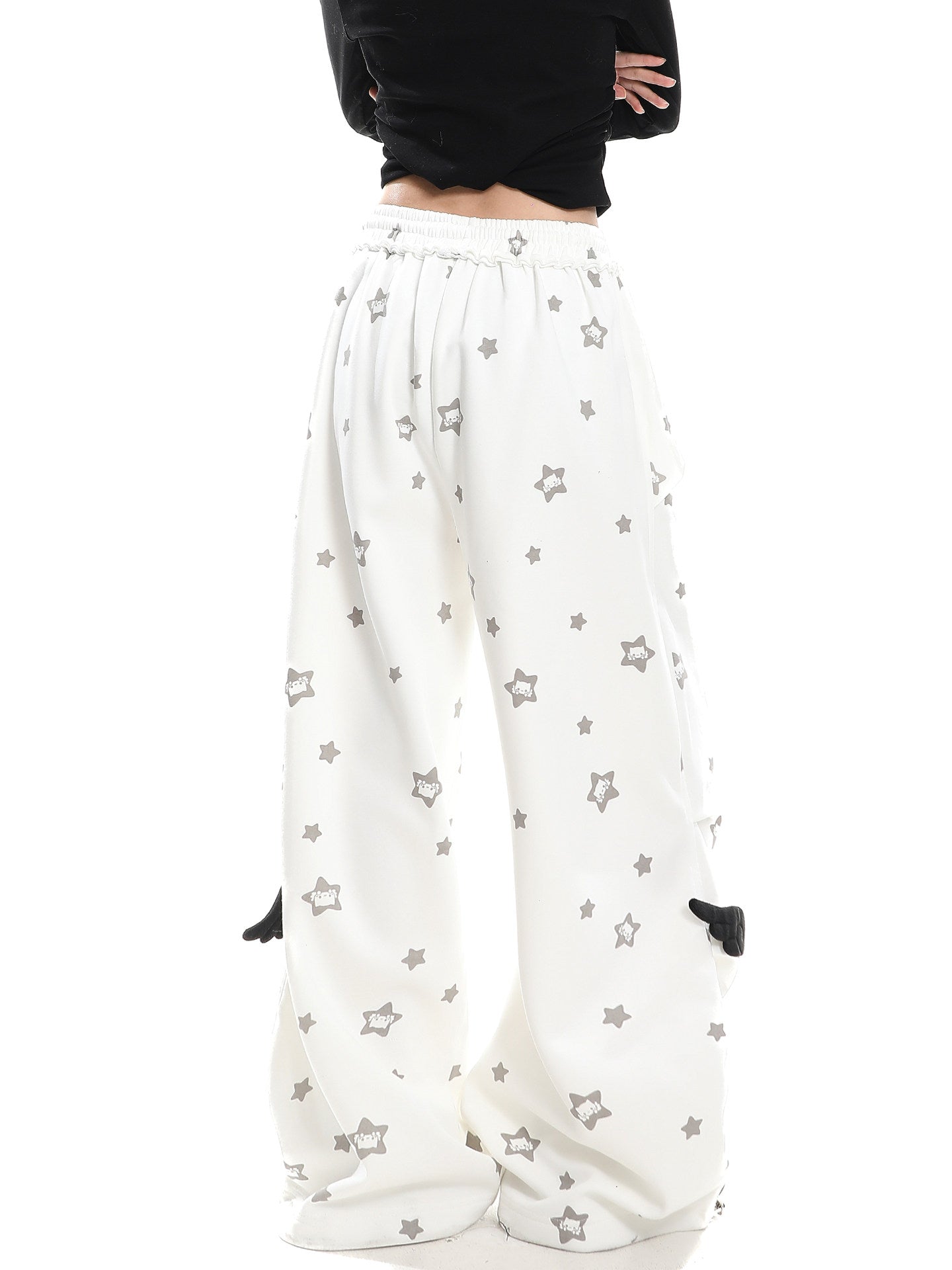 Star Kitty Layered Wide-Leg Pants