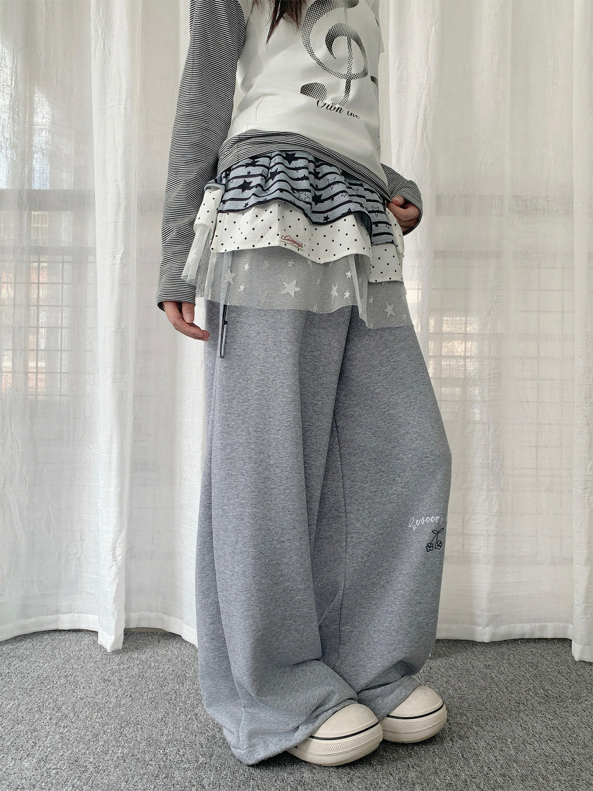 Star Lace Patchwork Layering Skirt