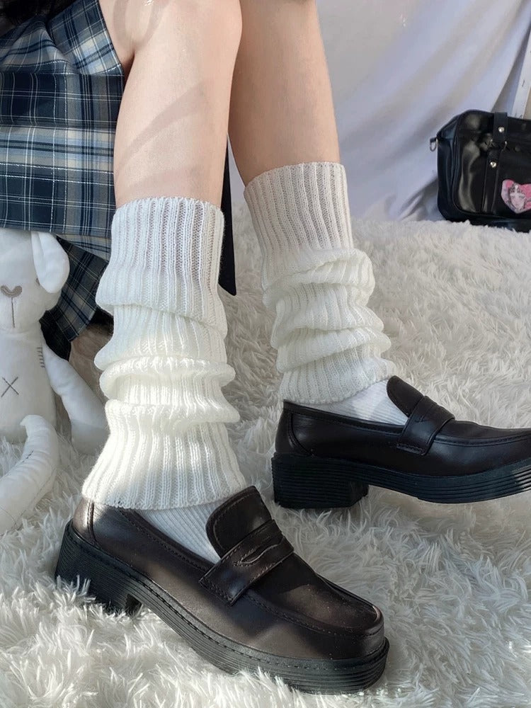 Ribbed Knit Slouch Leg Warmers
