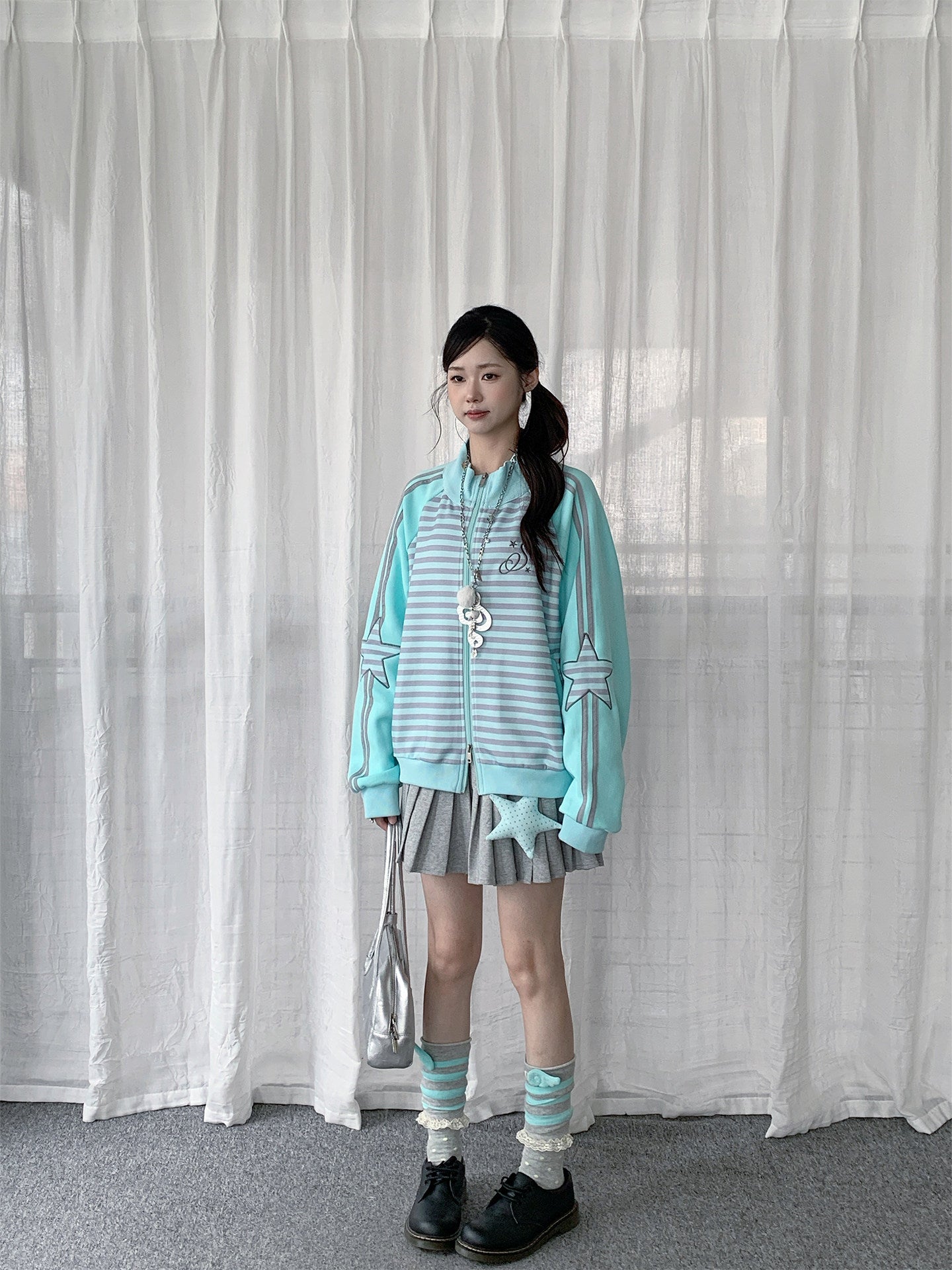 Star Stripe Zip-Up Track Jacket