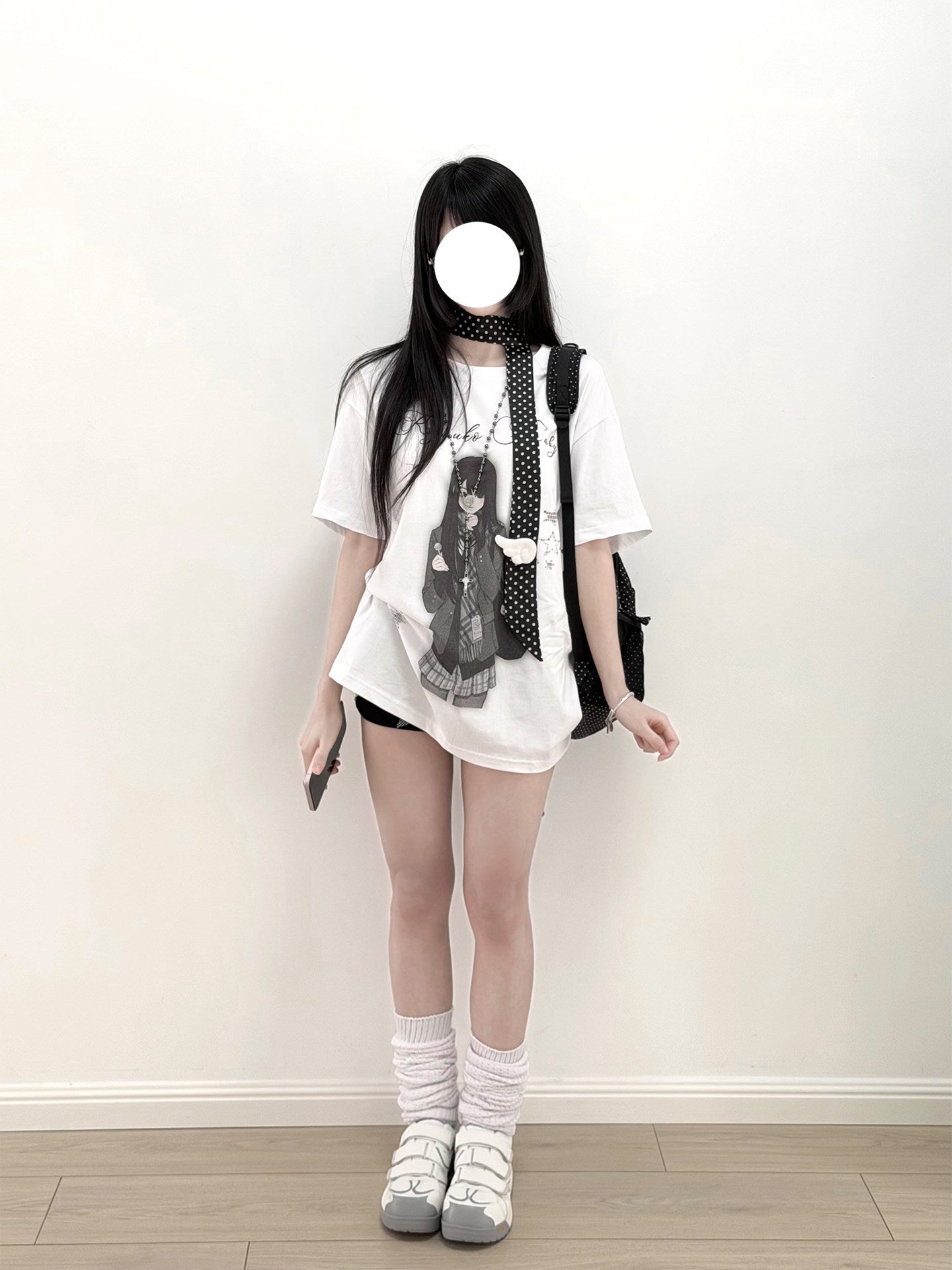 Room Doll Graphic Tee & Plaid Skirts