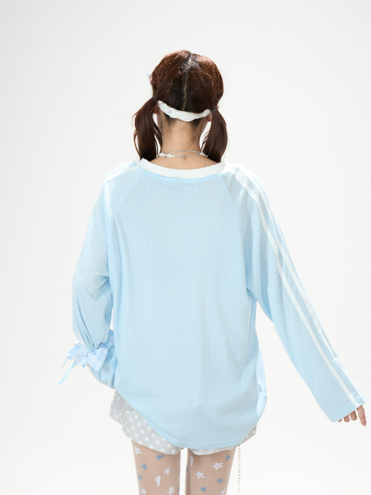 Dreamy Doodle V-Neck Long Sleeve Top & Polka Dot Tiered Ruffle Skirt