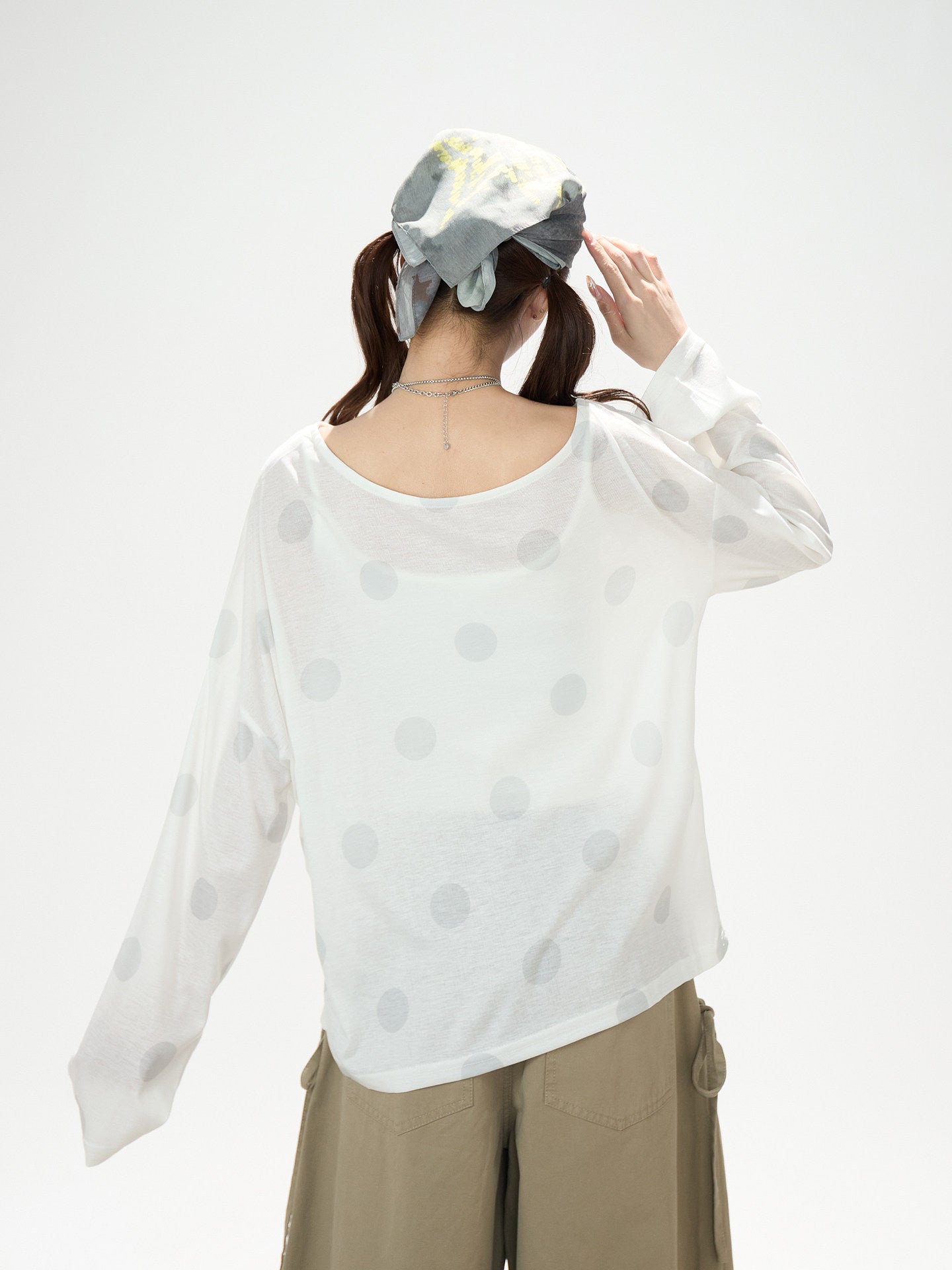 Dreamy Doll Print Oversized Long Sleeve Top
