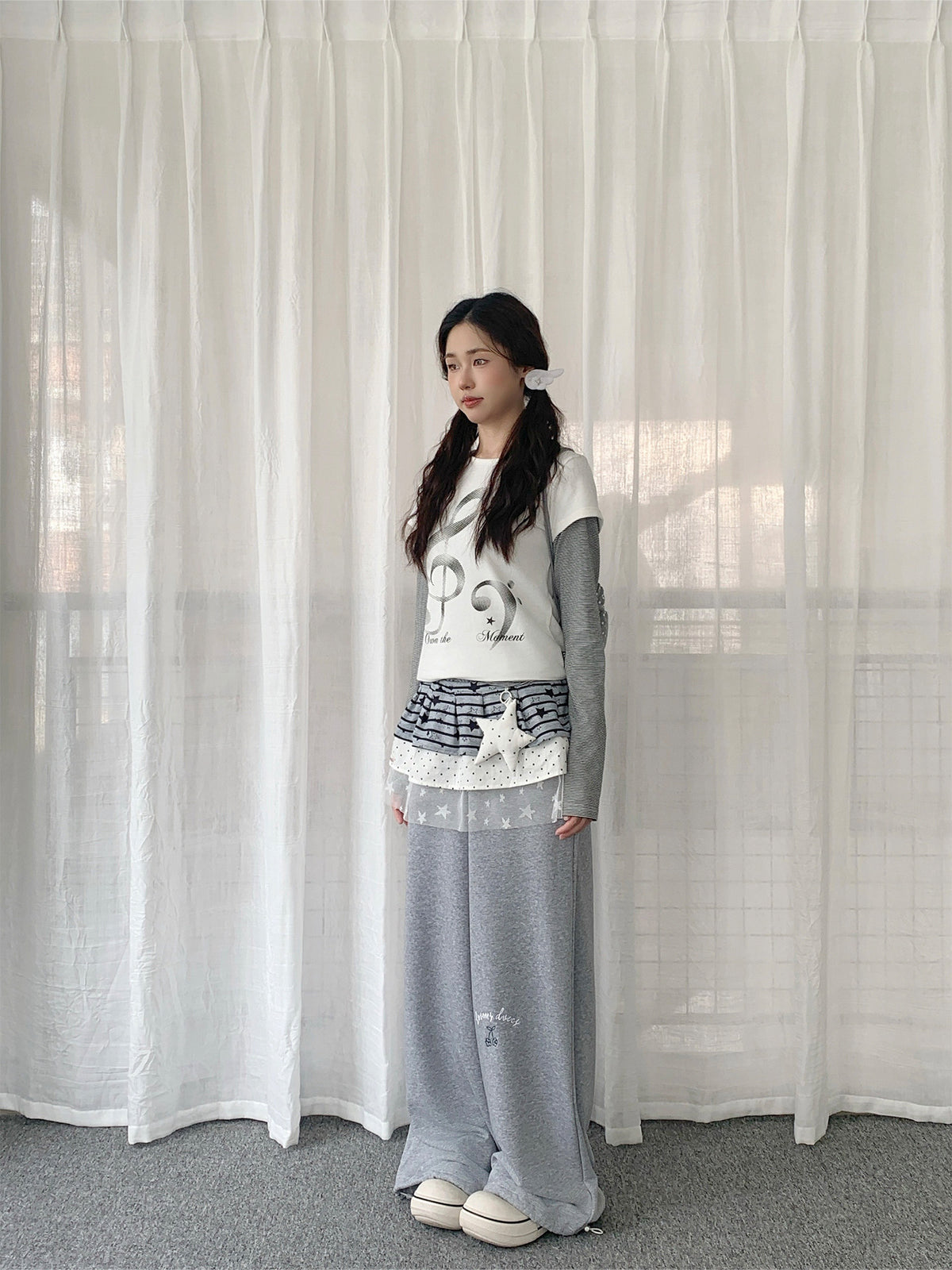 Star Lace Patchwork Layering Skirt