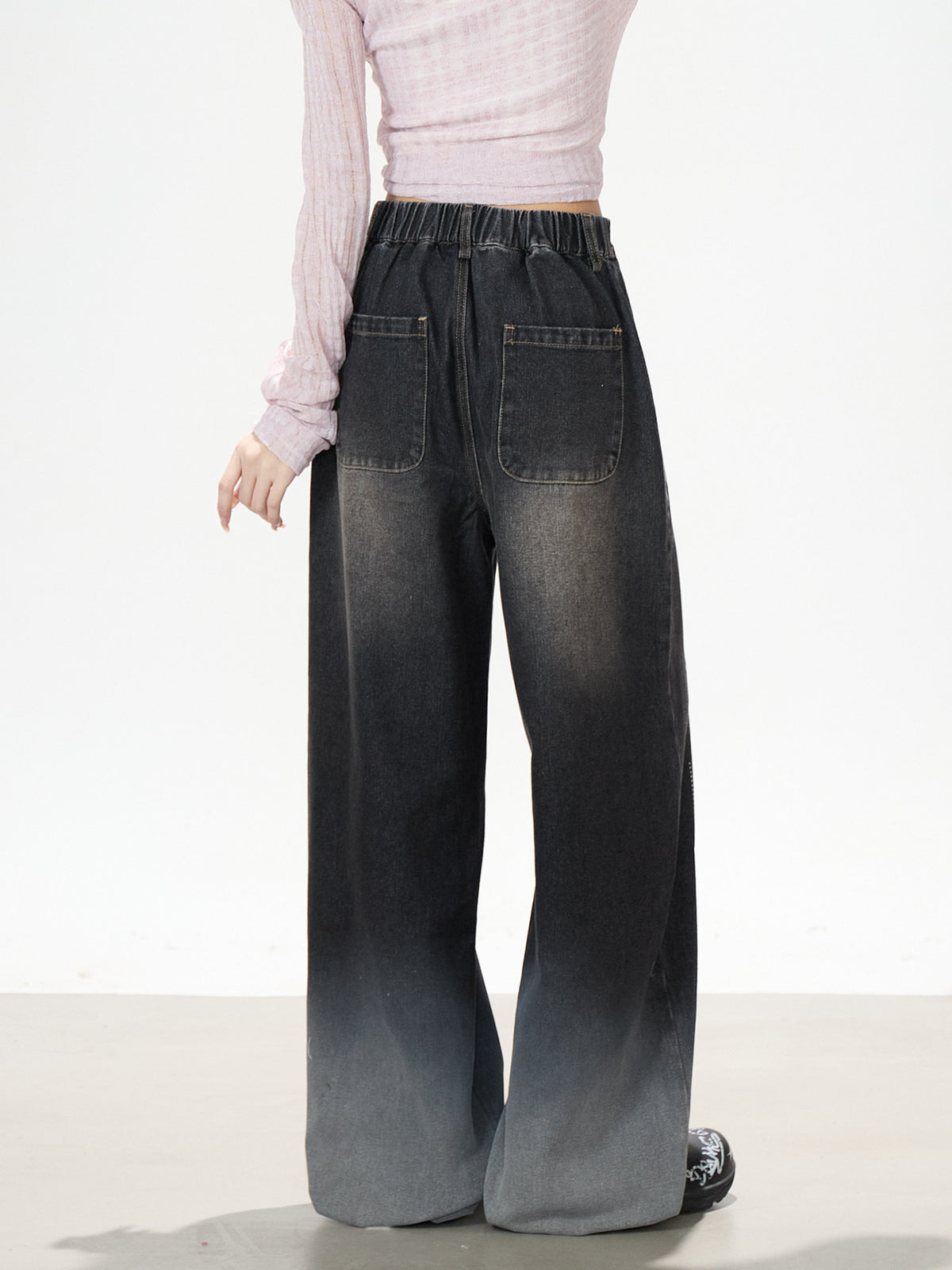 Dreamy Unicorn Star Washed Wide-Leg Jeans