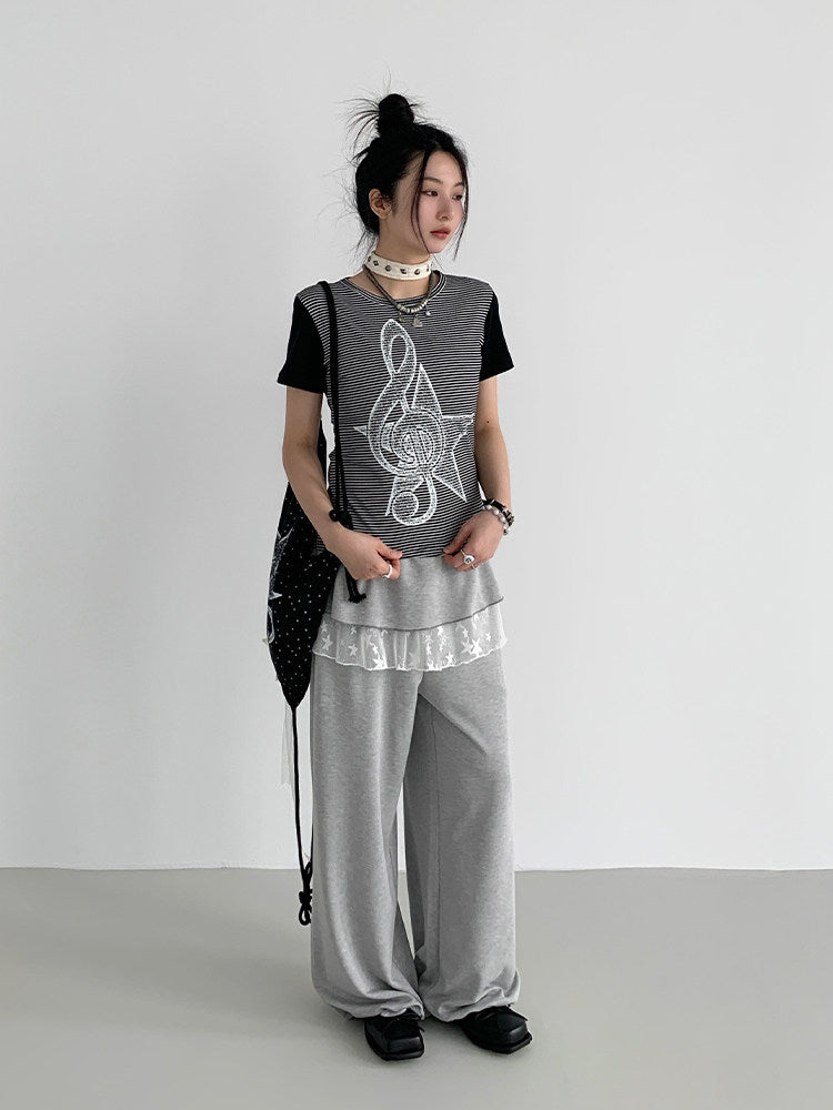 Faded Treble Star-Sleeve Graphic Tee