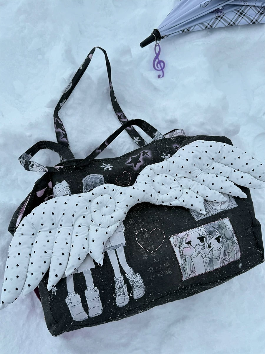 Winter Girl Padded Wing Tote Bag