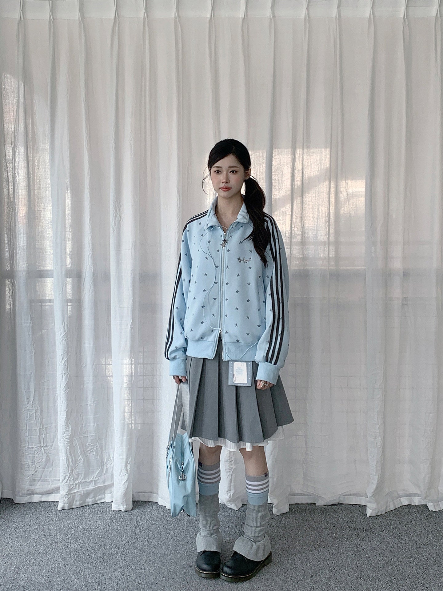 Allover Star Stripe Zip-Up Track Jacket