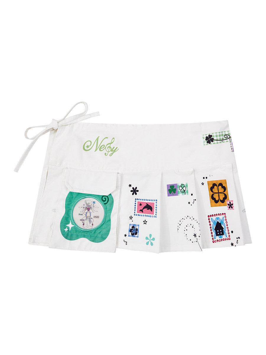 Lucky Clover White Skirt Overlay