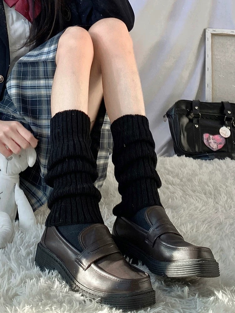 Ribbed Knit Slouch Leg Warmers