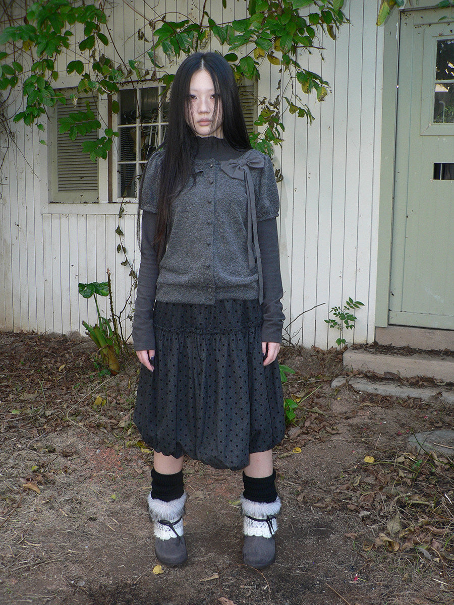 Polka Dot Balloon Midi Skirt