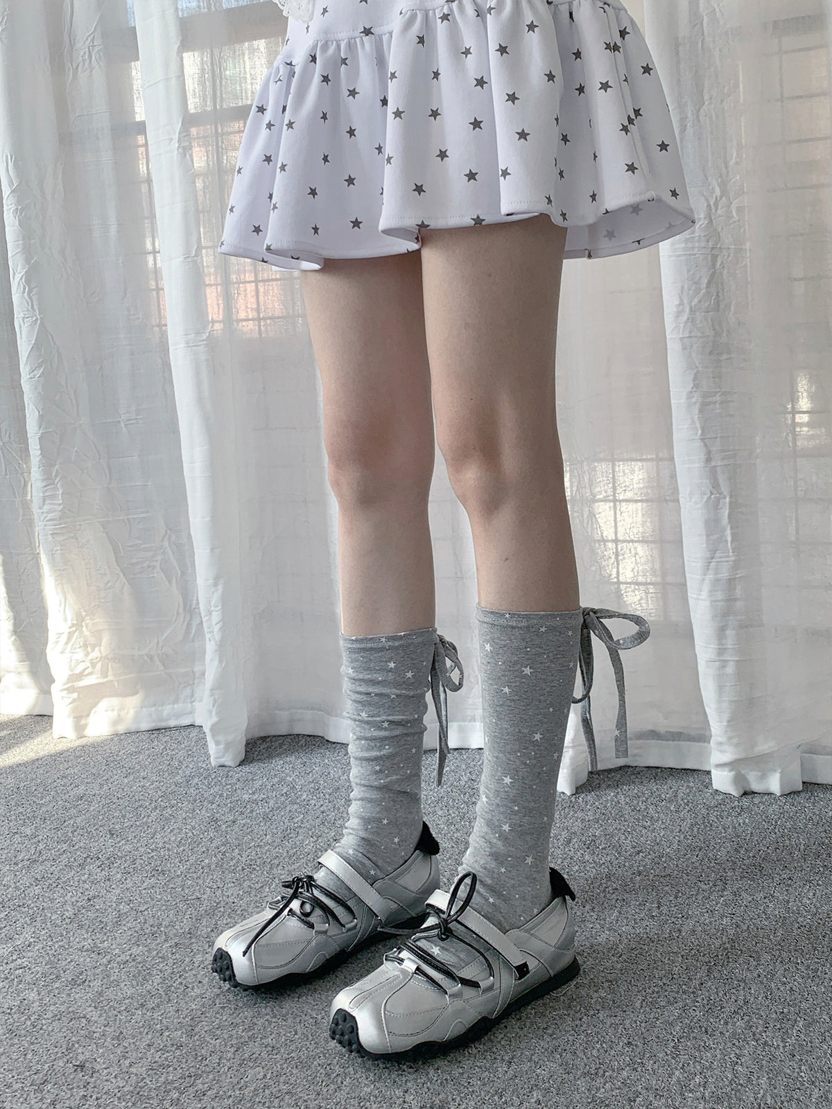 Polka Dot Star Tie Leg Warmers