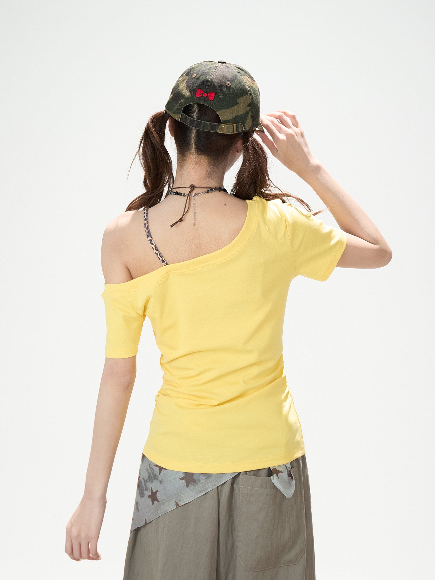 Leopard Star Off-Shoulder Layered Tee