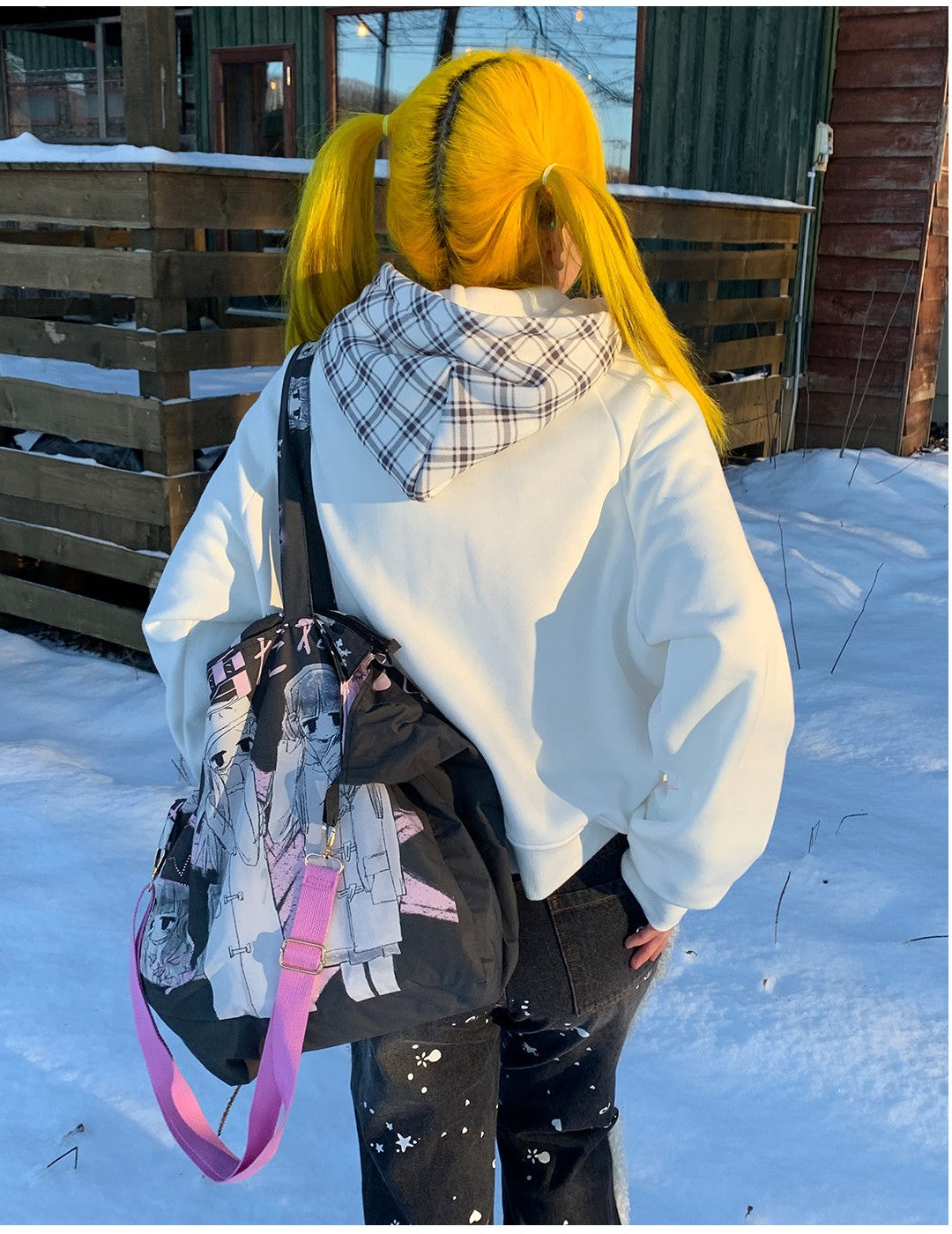 Winter Girl Padded Wing Tote Bag