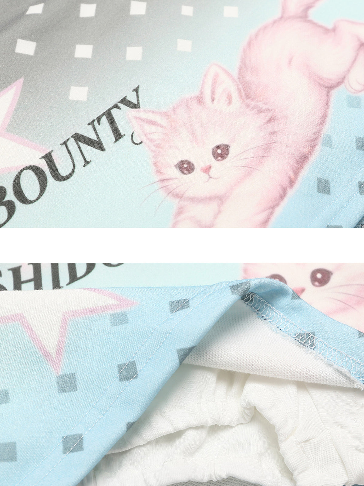 Pastel Kitten Graphic Mini Skort