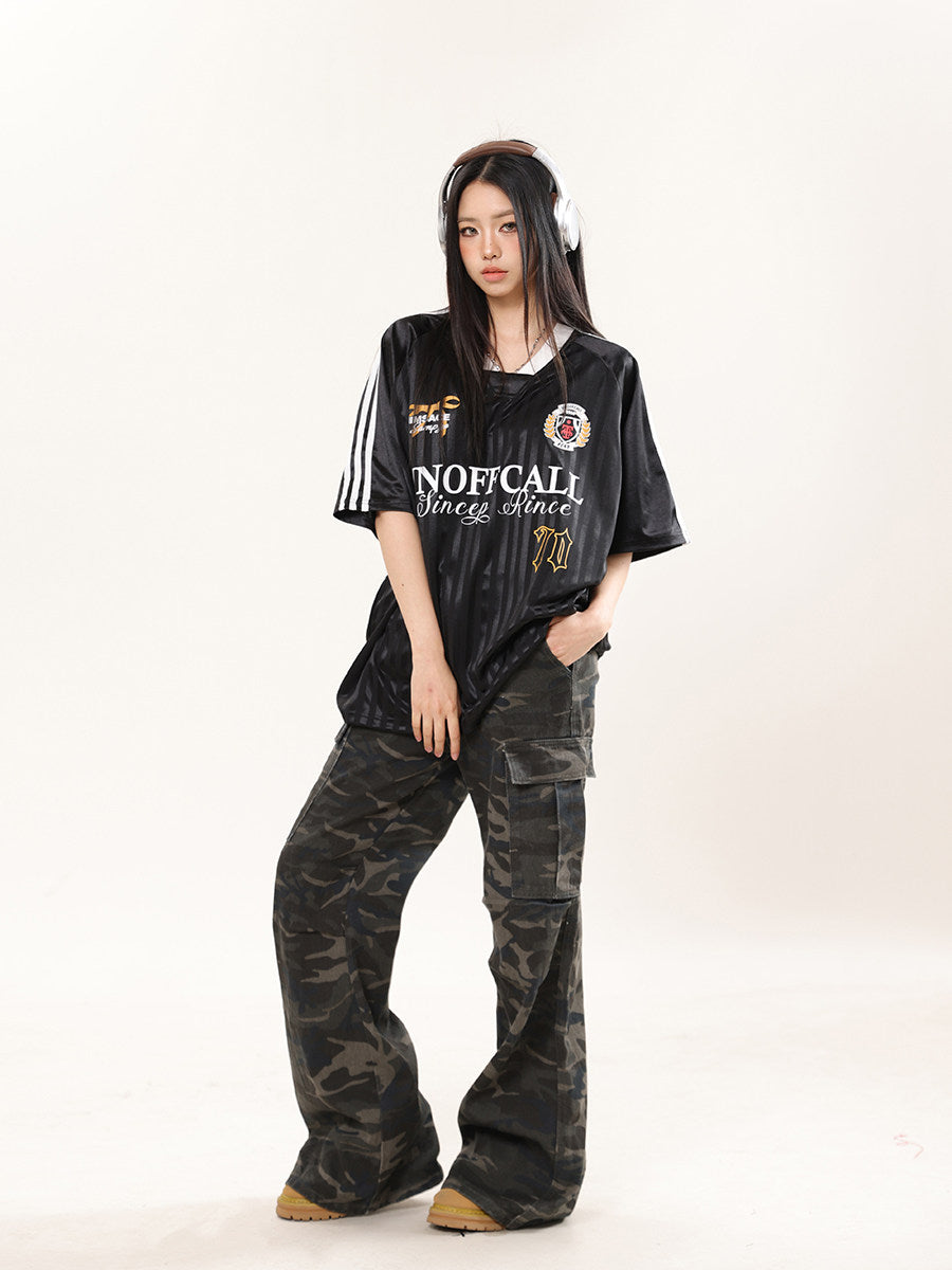 70 Jacquard Jersey — Dark Pattern Oversized V-Neck