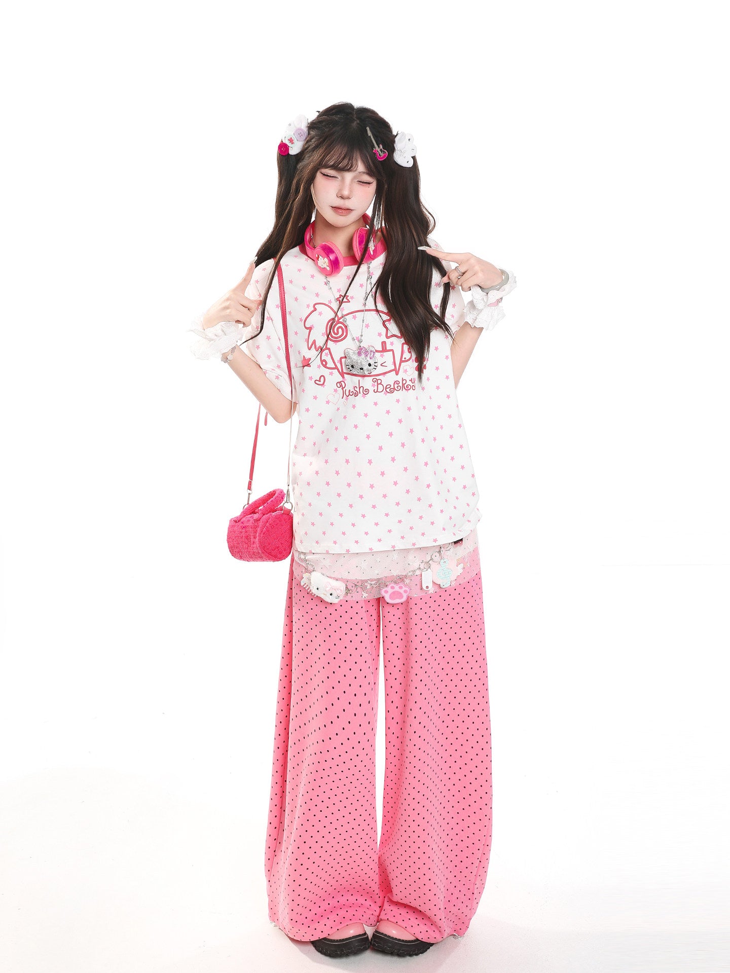 Sweet Dot Wide-Leg Pants