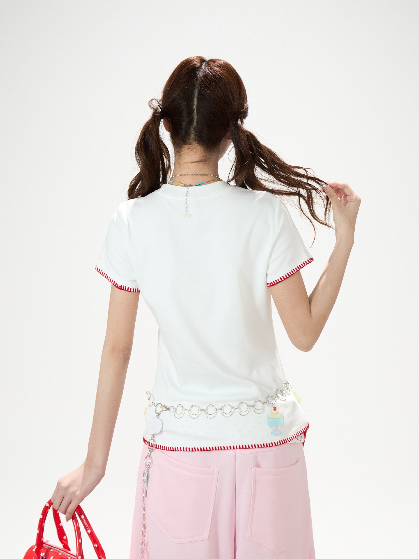 Apple Star Graphic Baby Tee & Denim Bermuda Pants