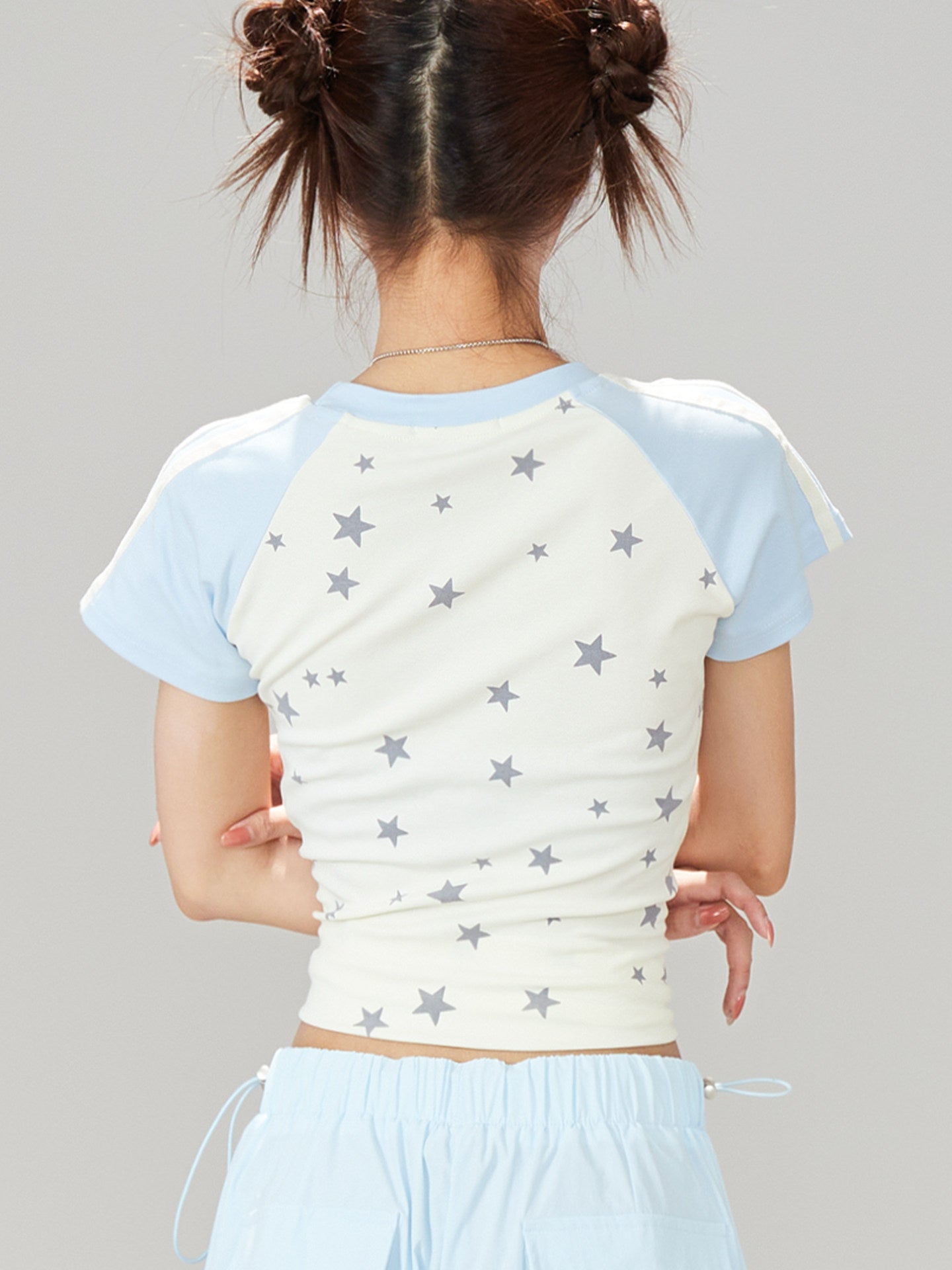 Star Print Raglan Baby Tee