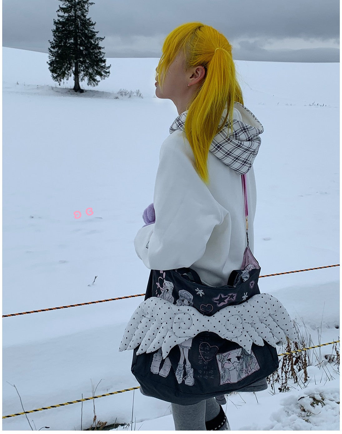 Winter Girl Padded Wing Tote Bag