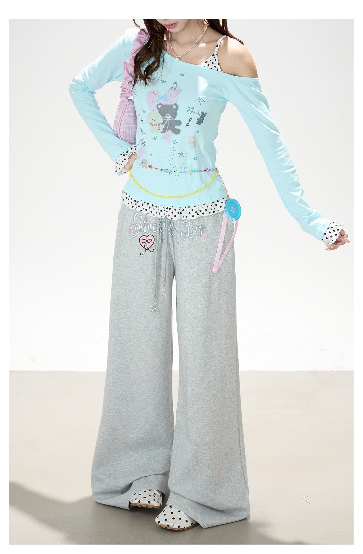 Shine Like a Star Graphic Wide-Leg Sweatpants