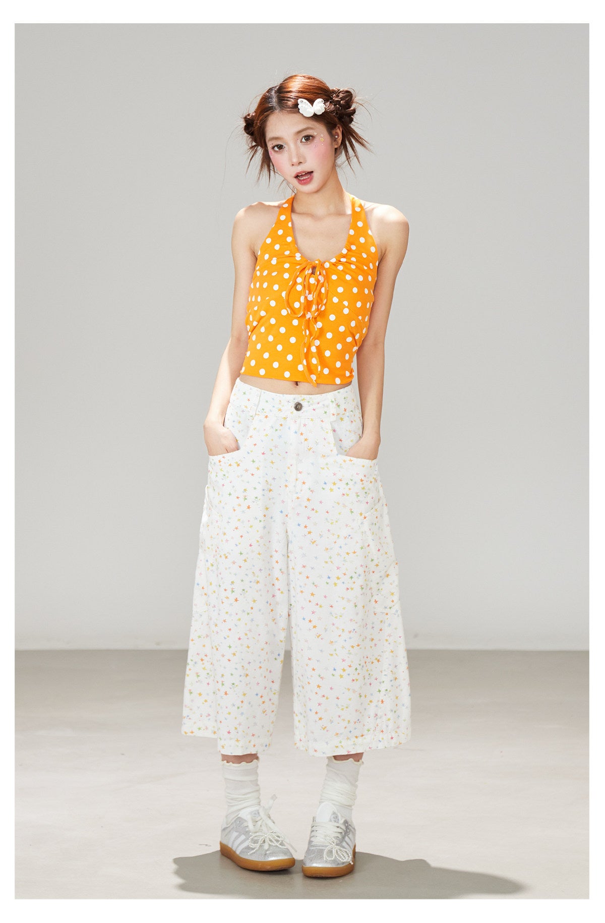 White Star Wide Leg Pants