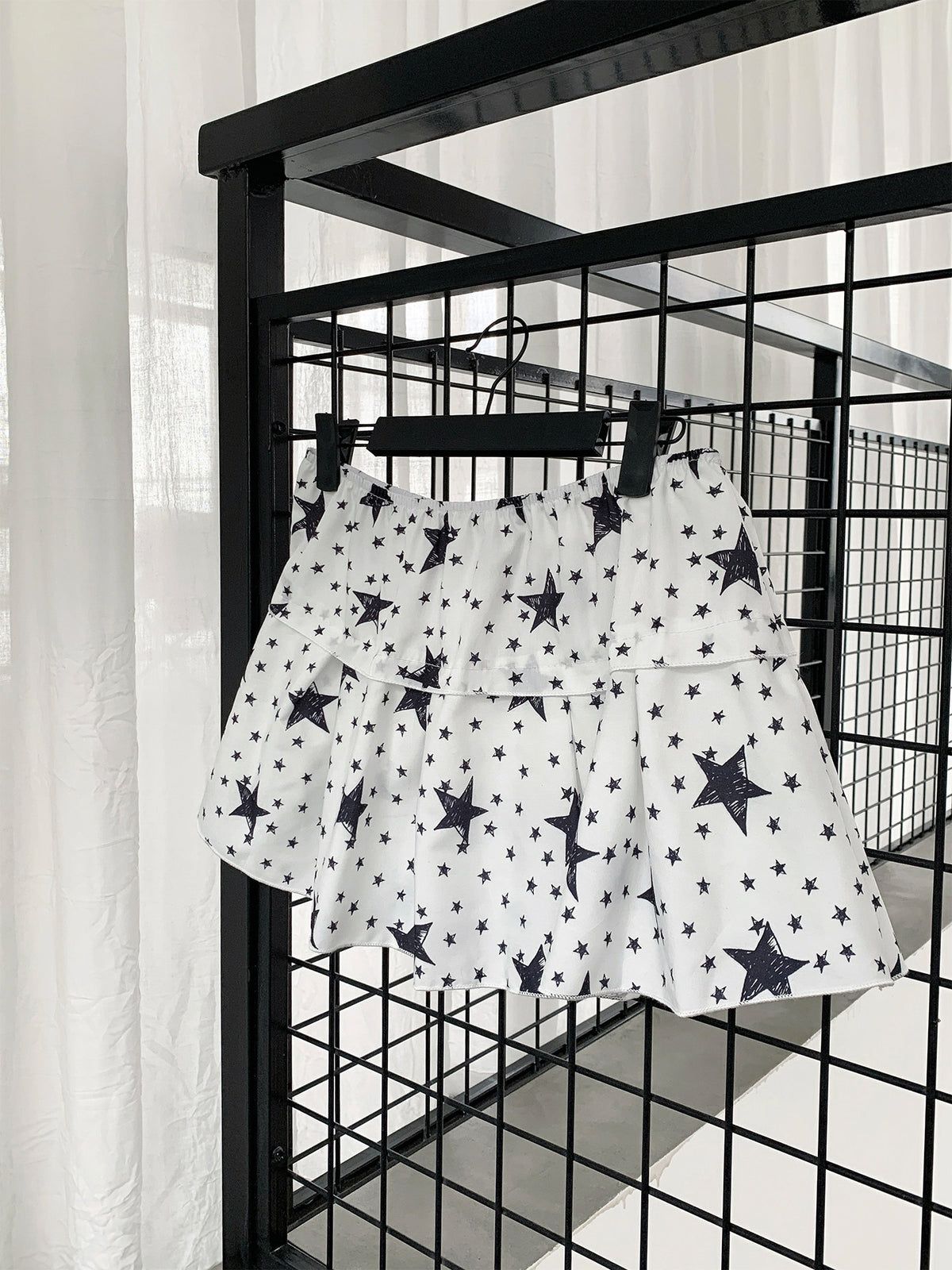 Star Print Layering Mini Skirt