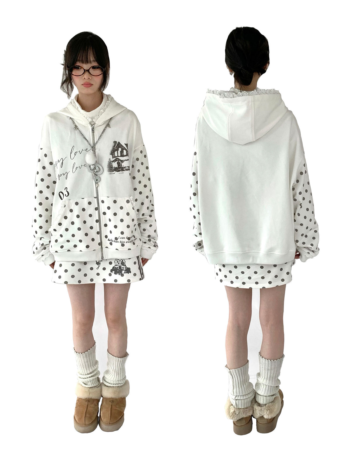 Polka Dot Dream Castle Low-Rise Mini Skirt