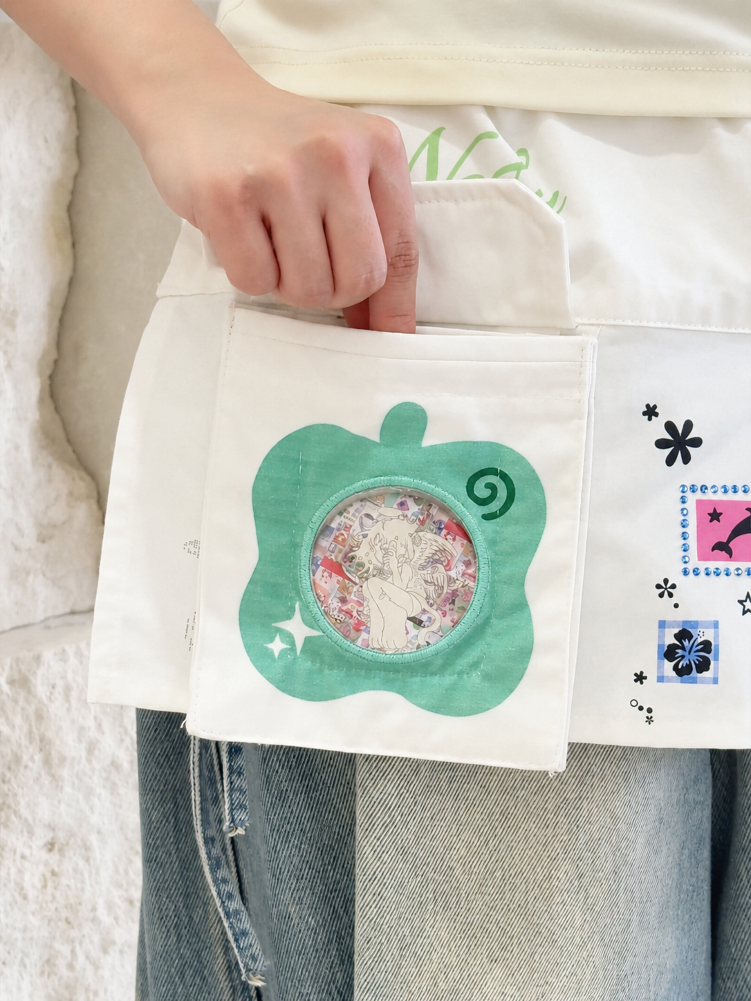 Lucky Clover White Skirt Overlay
