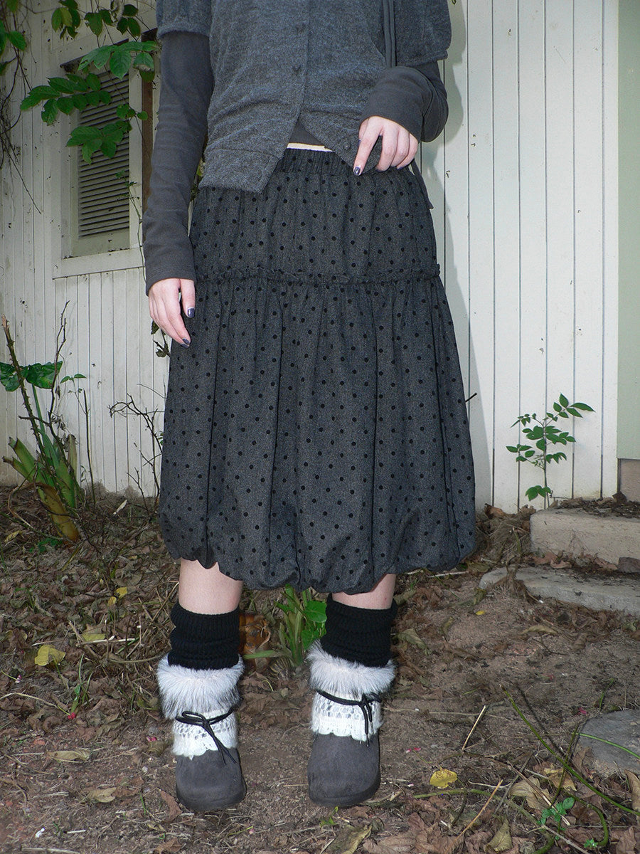 Polka Dot Balloon Midi Skirt