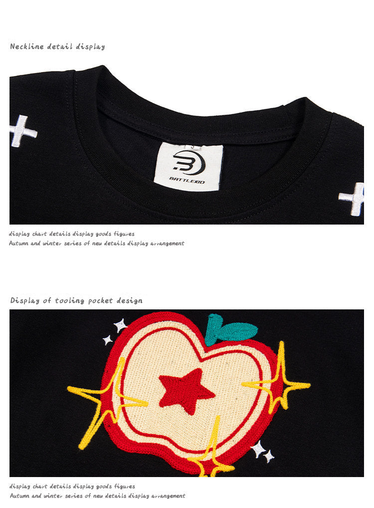 Apple Star Embroidered Baby Tee