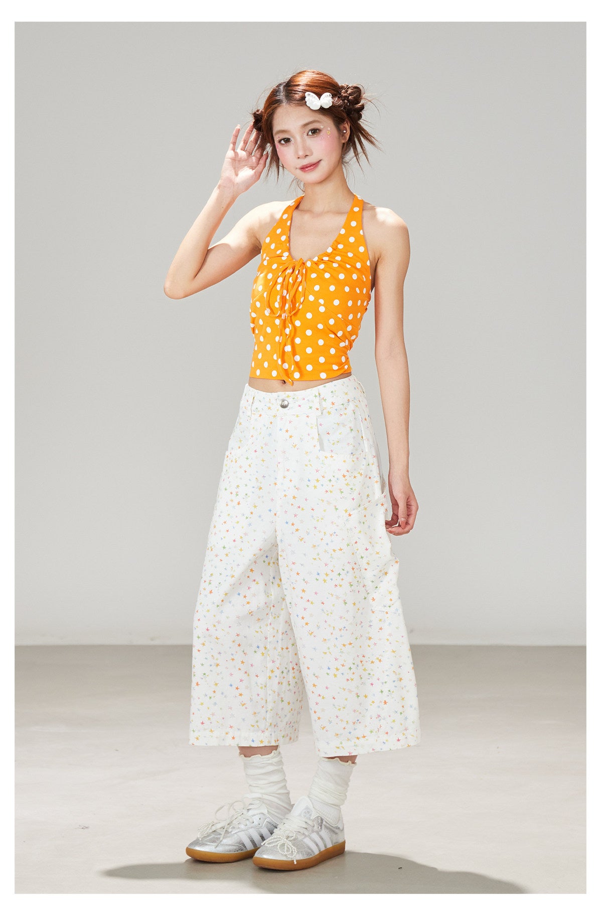 White Star Wide Leg Pants