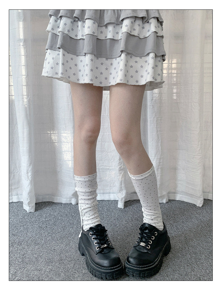Polka Dot Star Tie Leg Warmers