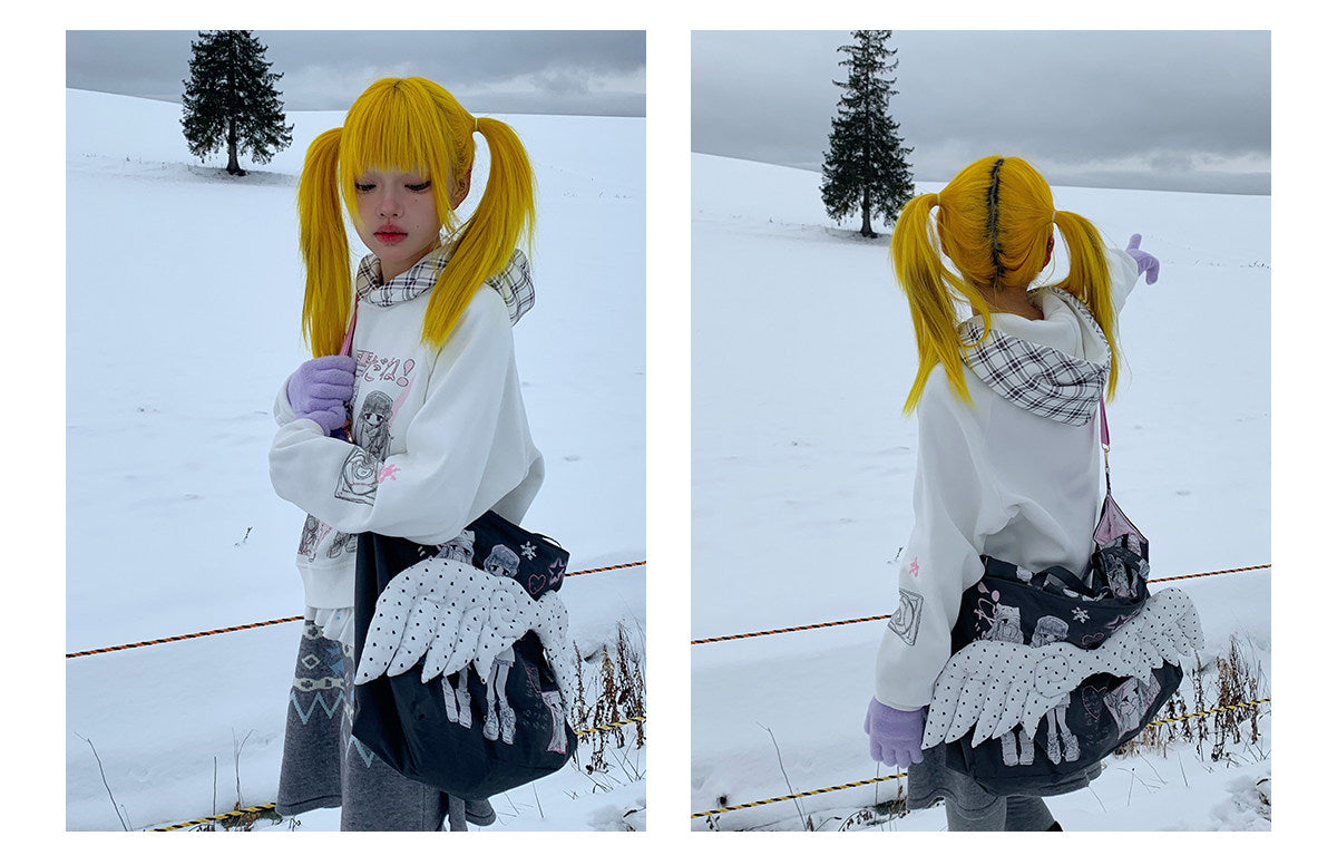 Winter Girl Padded Wing Tote Bag
