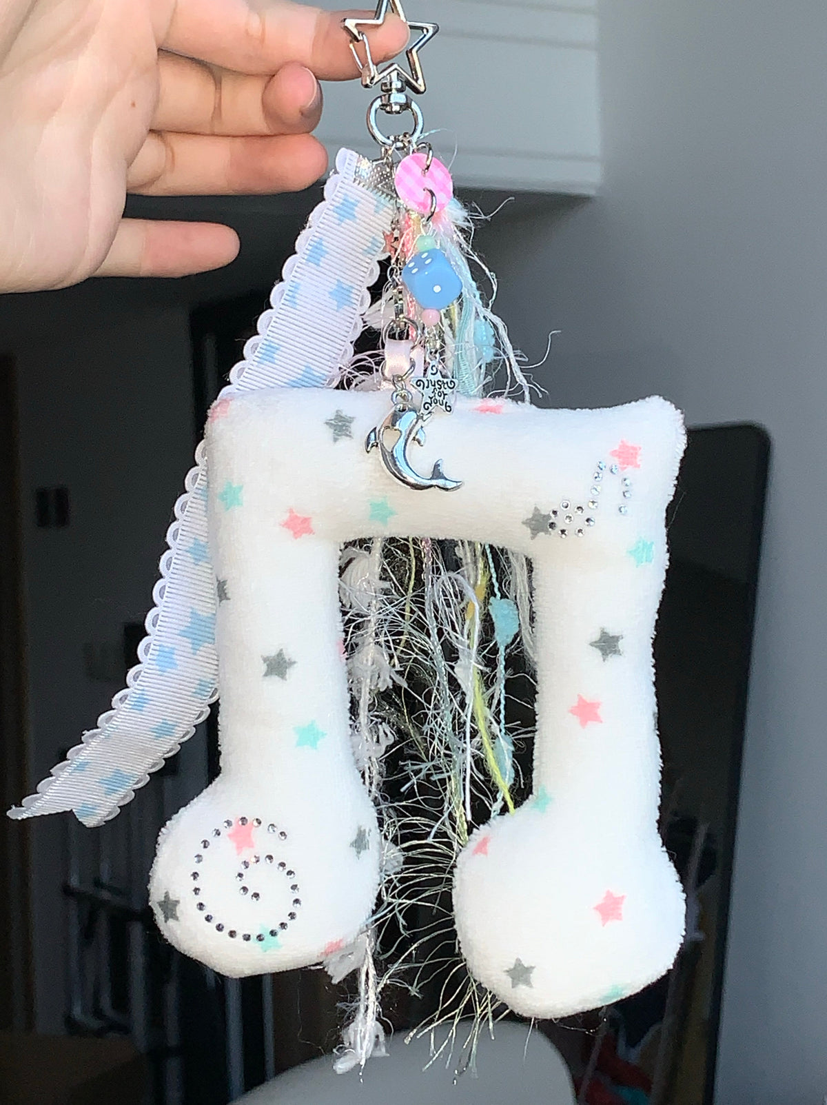 Handmade Swirl Music Note Plush Keychain (Preorder)