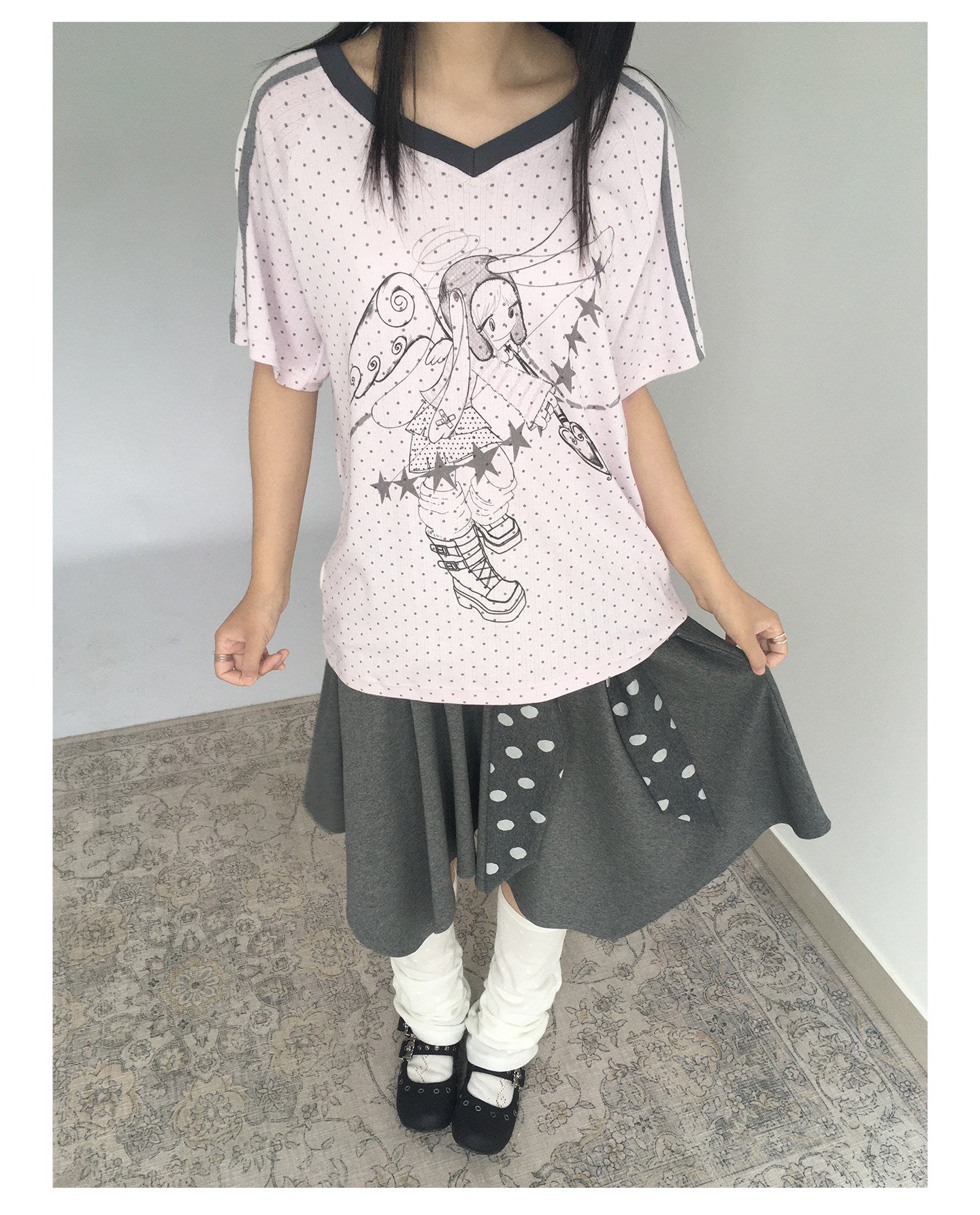 Dreaming Star Girl Oversized Jersey Tee