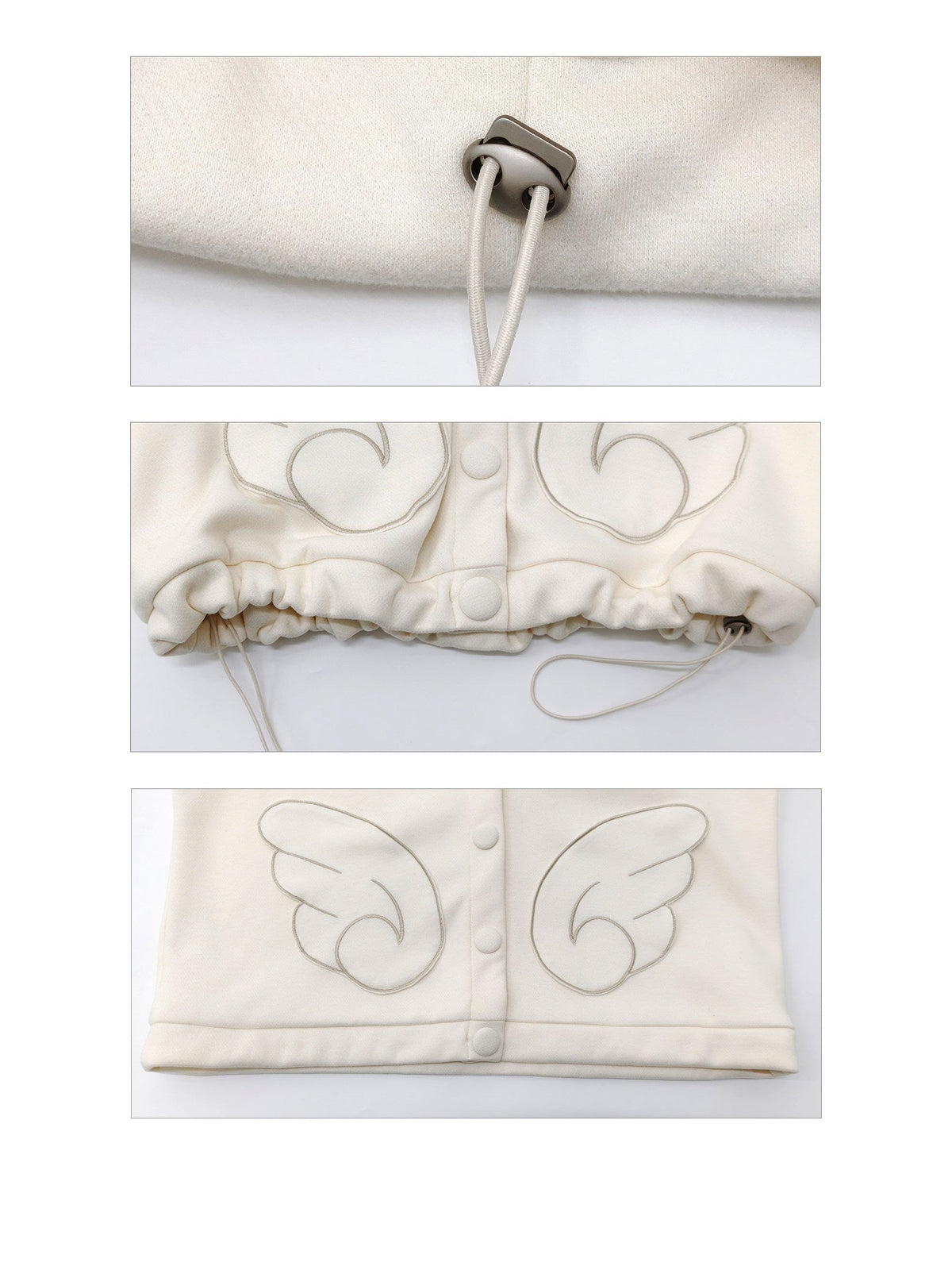 Dusty Blue & Ivory Fleece-Lined Cat Ear Wing Pocket Hooded Jacket