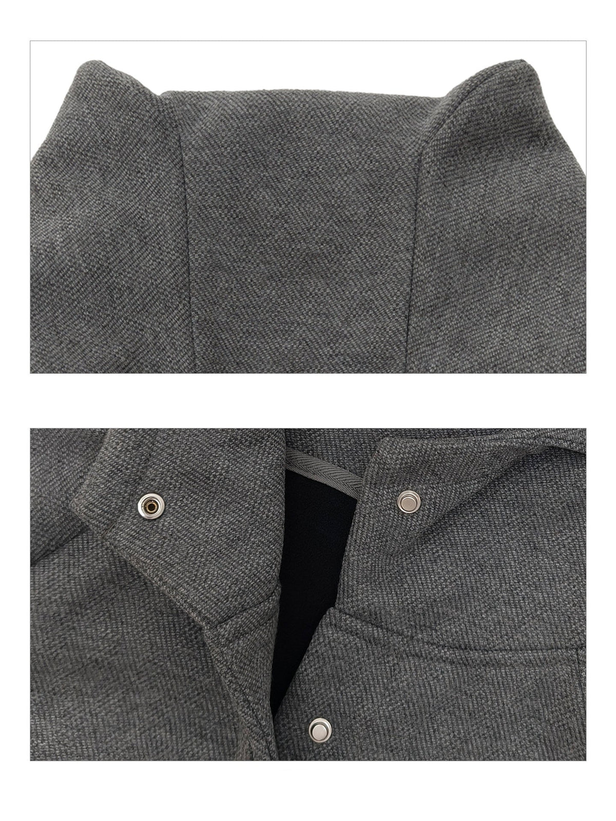 Dusty Blue & Ivory Fleece-Lined Cat Ear Wing Pocket Hooded Jacket