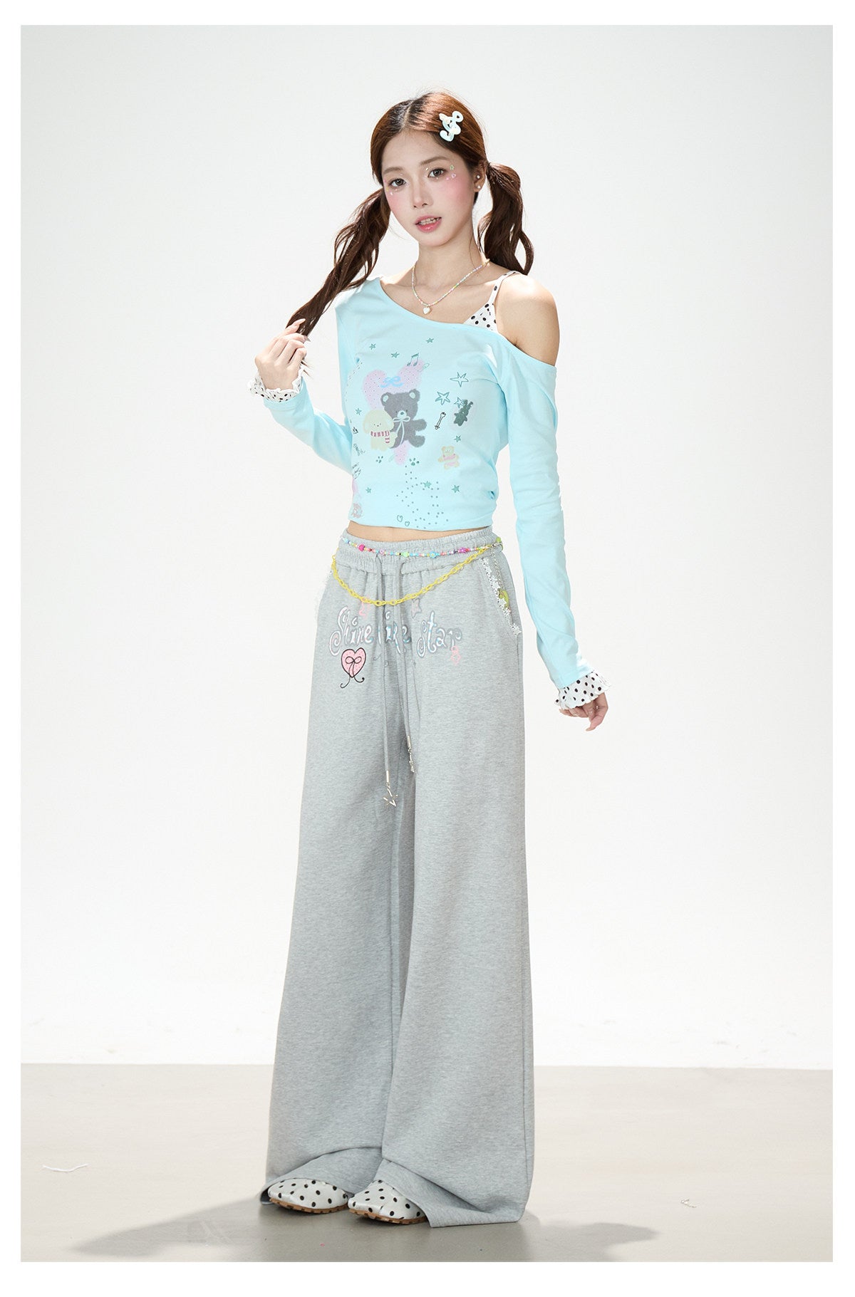 Shine Like a Star Graphic Wide-Leg Sweatpants