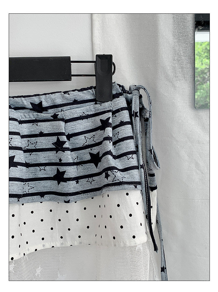 Star Lace Patchwork Layering Skirt