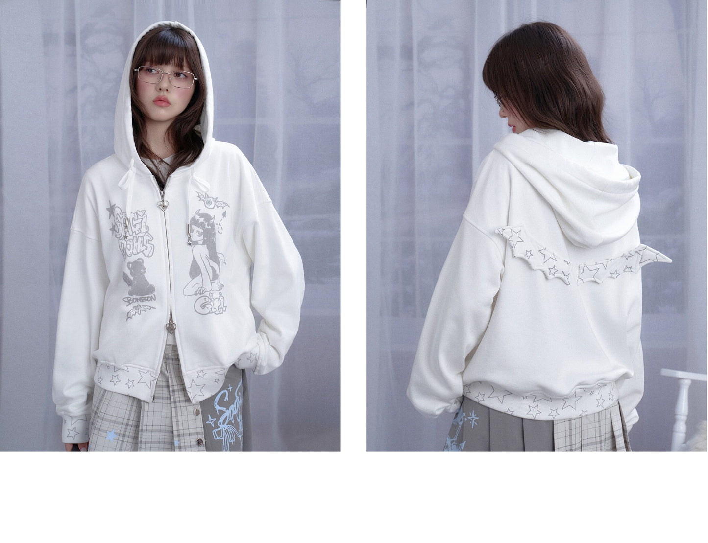 Star Wing Graffiti Zip Hoodie