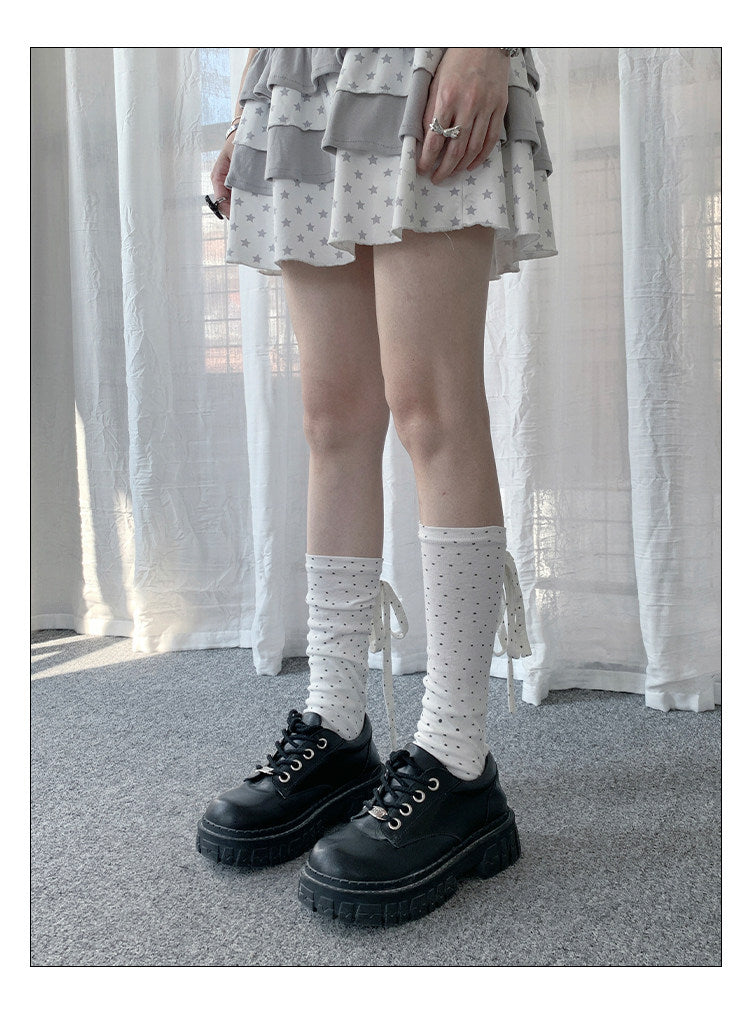 Polka Dot Star Tie Leg Warmers