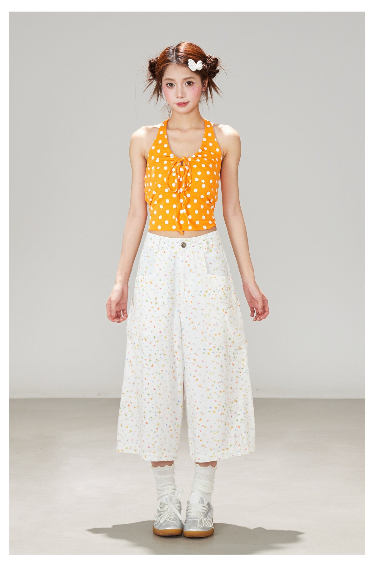 White Star Wide Leg Pants