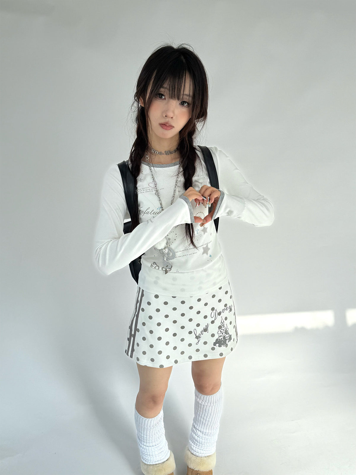 Polka Dot Dream Castle Low-Rise Mini Skirt
