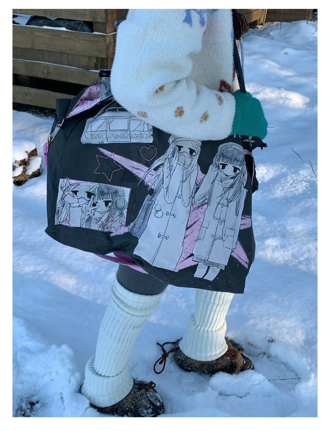 Winter Girl Padded Wing Tote Bag