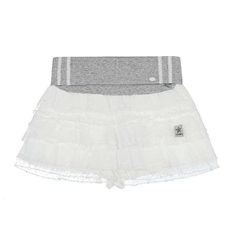 Faux-Layered V-Neck Long Sleeve Top & Ruffle Mini Skirt